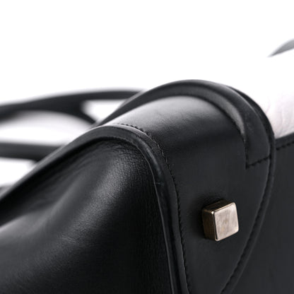 Celine Elephant Calfskin Mini Bi-Color Luggage Black White 10 of 19