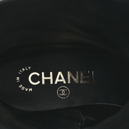 Chanel Calfskin Quilted CC Logo Mid Calf Boots 35 Black 10 of 11