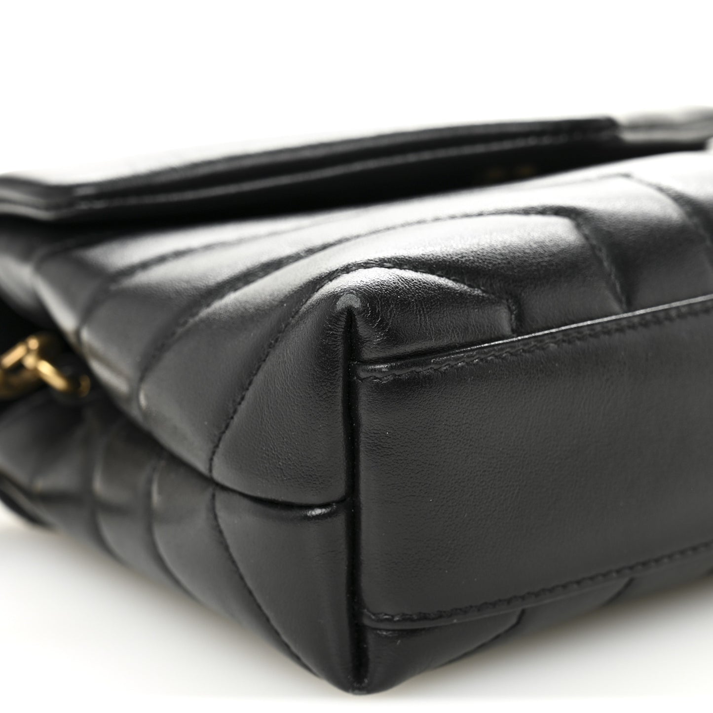 Calfskin Y Quilted Monogram Toy Loulou Crossbody Bag Black