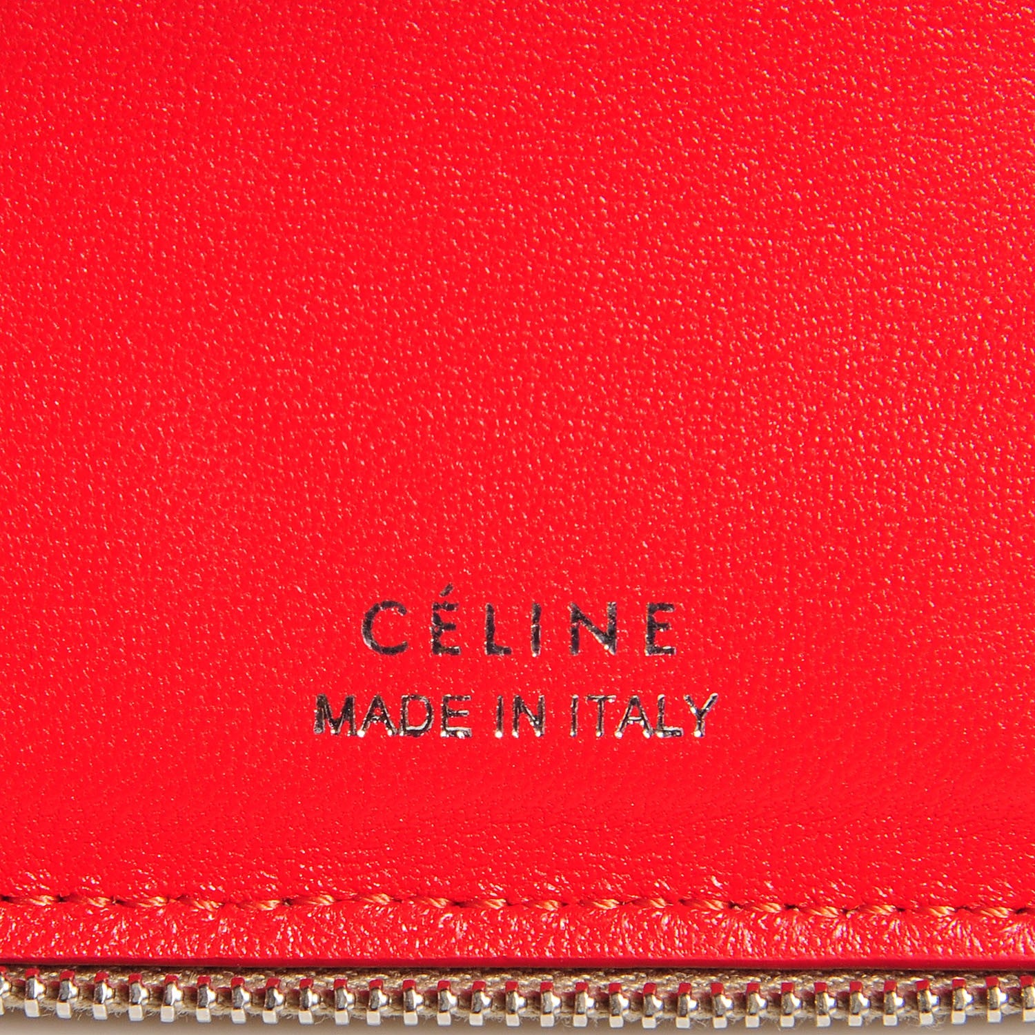 Celine Drummed Calfskin Zip Around Organizer Wallet Dune 6 of 10