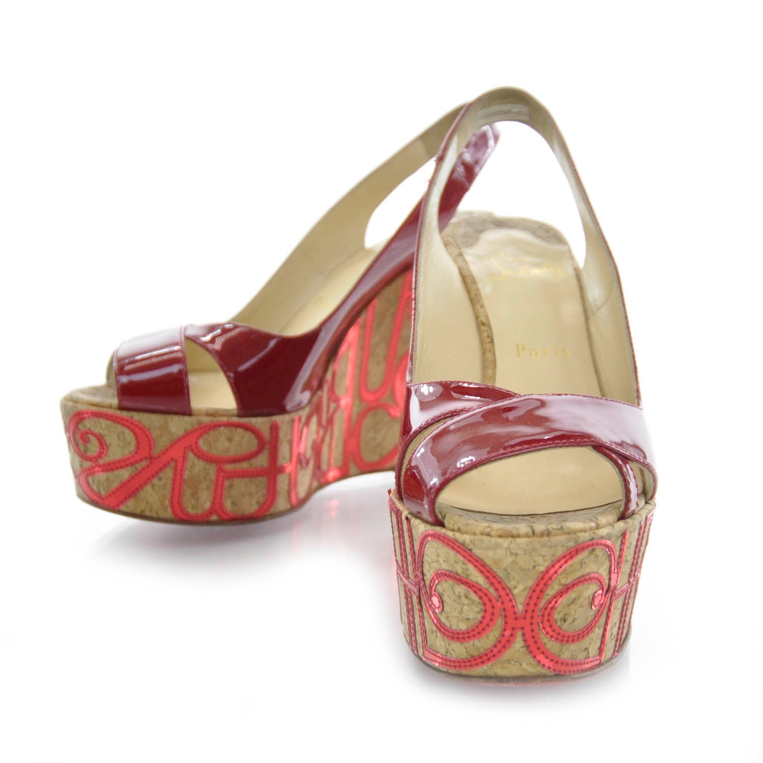 Christian Louboutin Cork Platform Marpop 140 Wedges 39.5 1 of 7