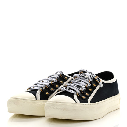 Christian Dior Canvas Dot Walk'N'Dior Low Top Sneakers 37.5 Black 3 of 8