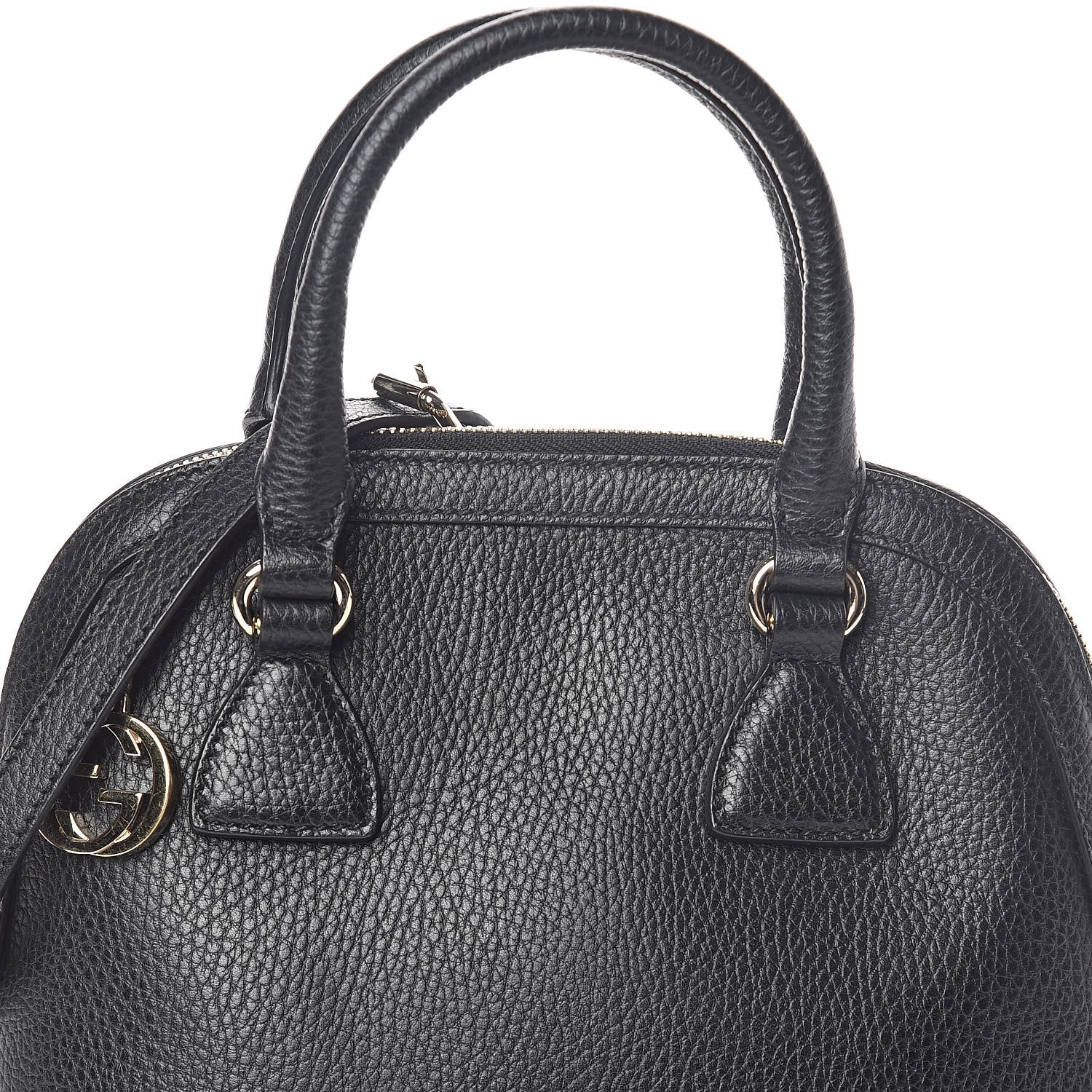 Gucci Dollar Calfskin Small GG Charm Dome Bag Black 7 of 9