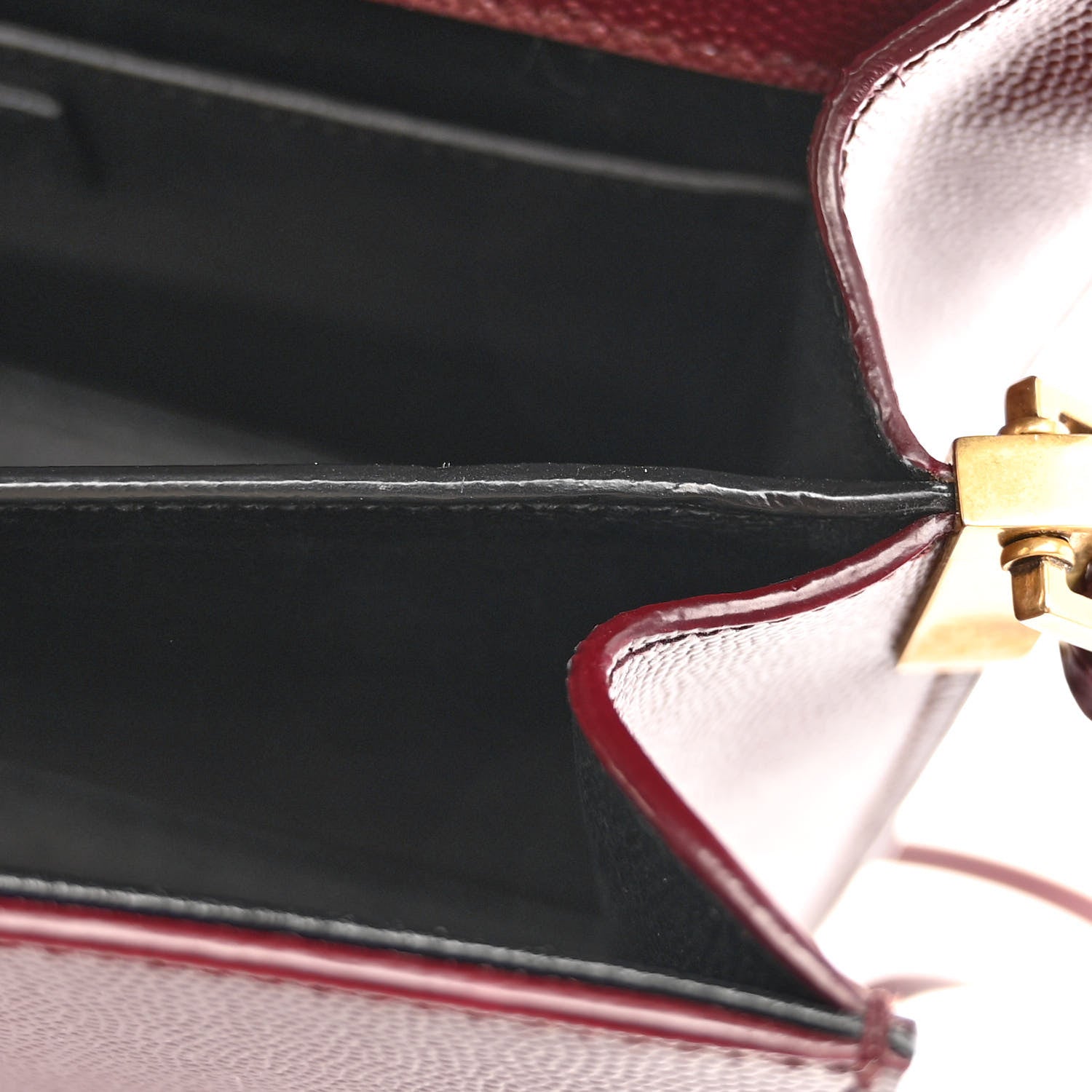 Saint Laurent Grain de Poudre Medium Classic Monogram Cassandra Top Handle Rouge Legion 14 of 15
