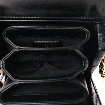 Chanel Shiny Lambskin Quilted Top Handle Card Holder On Chain Black 6 of 11