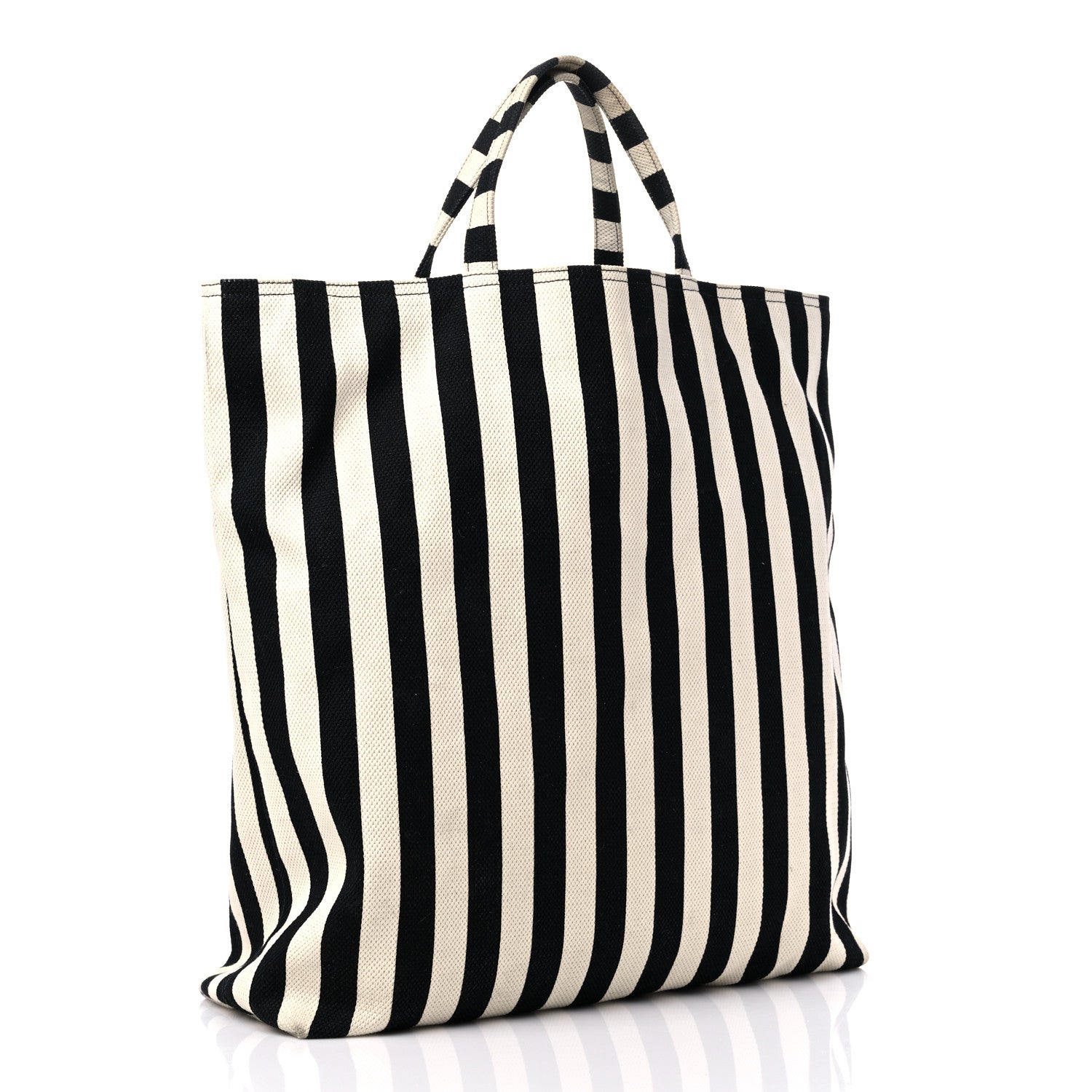 Gucci Cotton Canvas Stripe Logo Mens Tote White Black 3 of 17