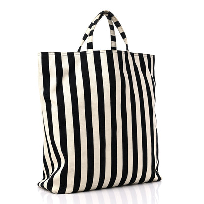 Gucci Cotton Canvas Stripe Logo Mens Tote White Black 3 of 17