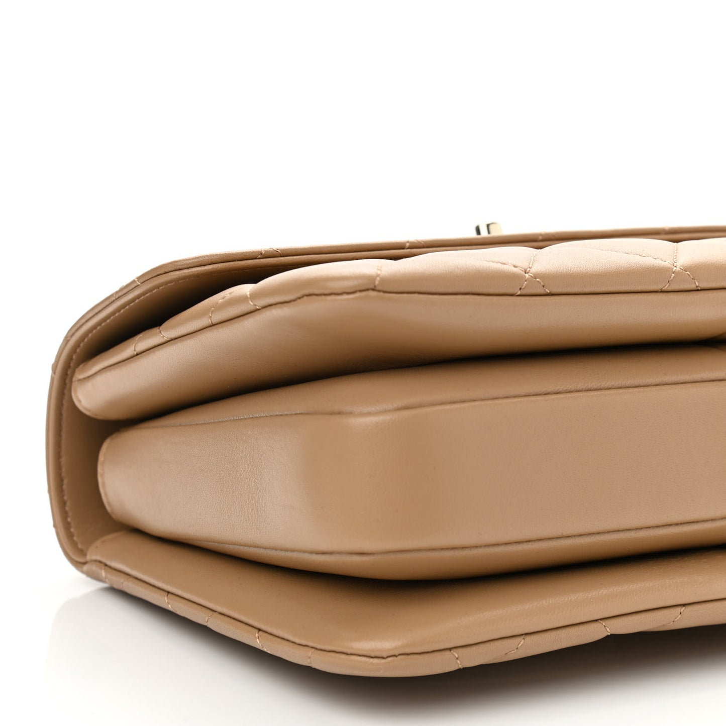 Lambskin Quilted Small Trendy CC Dual Handle Flap Bag Beige