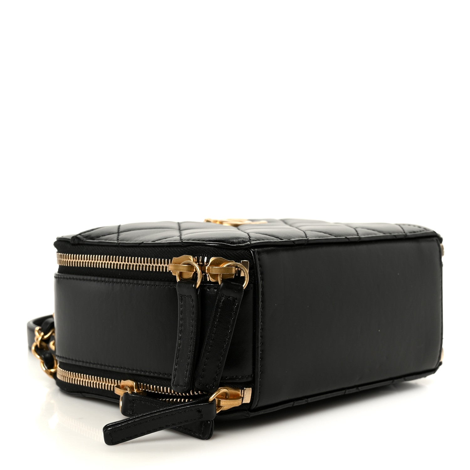 Chanel Shiny Calfskin Quilted Top Handle Vanity Black 4 of 12