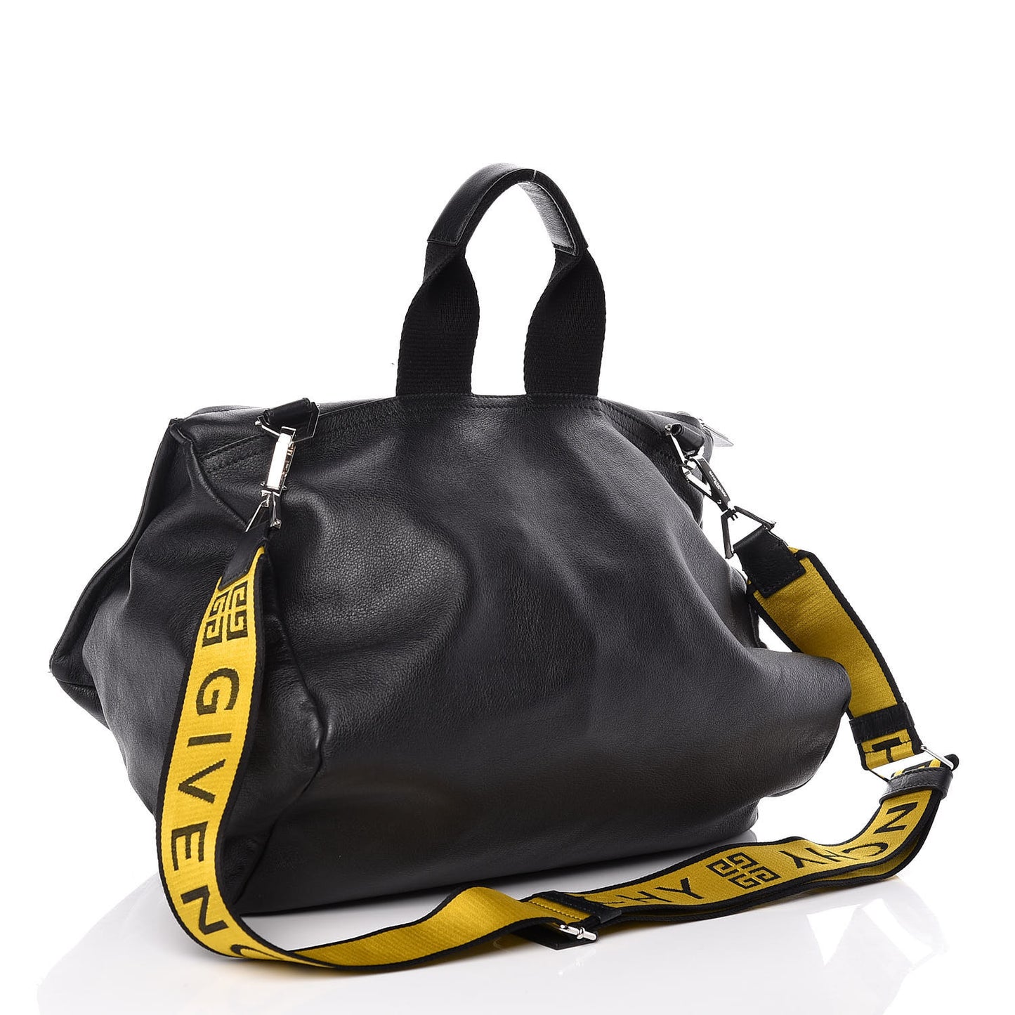 Calfskin Large Pandora Logo Strap Black