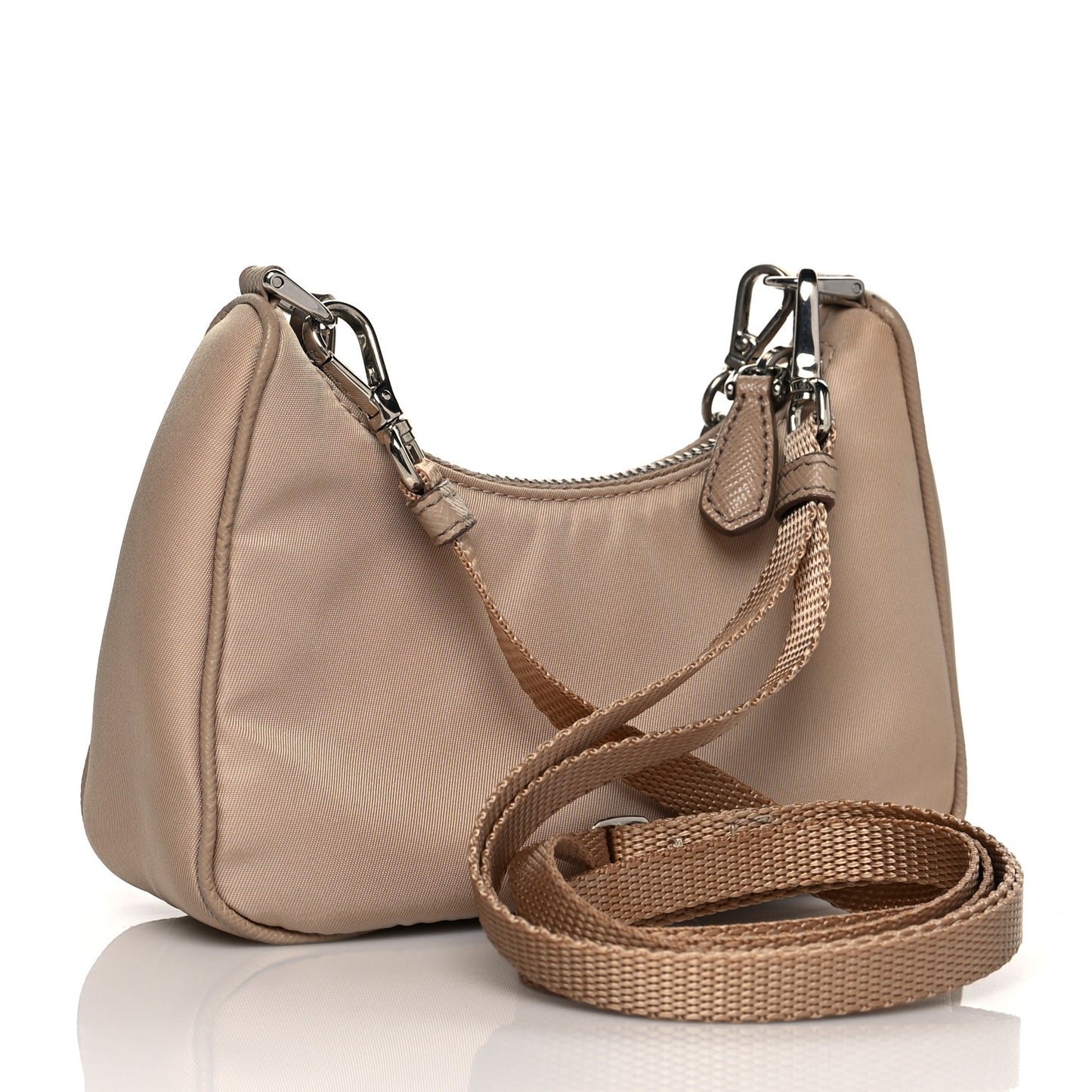 Tessuto Nylon Saffiano Mini Re-Edition 2000 Shoulder Bag Cammeo