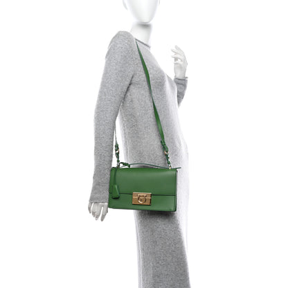 Salvatore Ferragamo Smooth Calfskin Aileen Gancio Lock Shoulder Bag Amazzonia 2 of 10