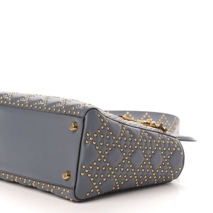 Christian Dior Calfskin Cannage Studded Medium Supple Lady Dior Grey 9 of 11