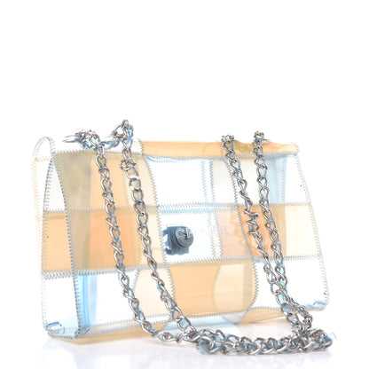 Chanel PVC Stitched Flap Beige Light Blue 3 of 15
