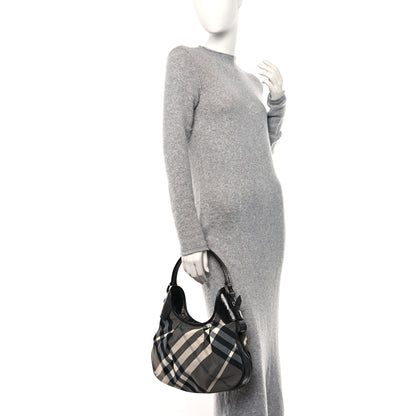 Burberry Beat Check Small Brooklyn Hobo Black 2 of 9