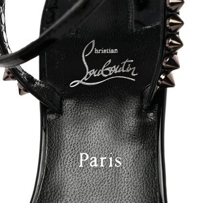 Christian Louboutin Patent Calfskin So Me Spike 85 Wedge Sandals 37 Black 7 of 8