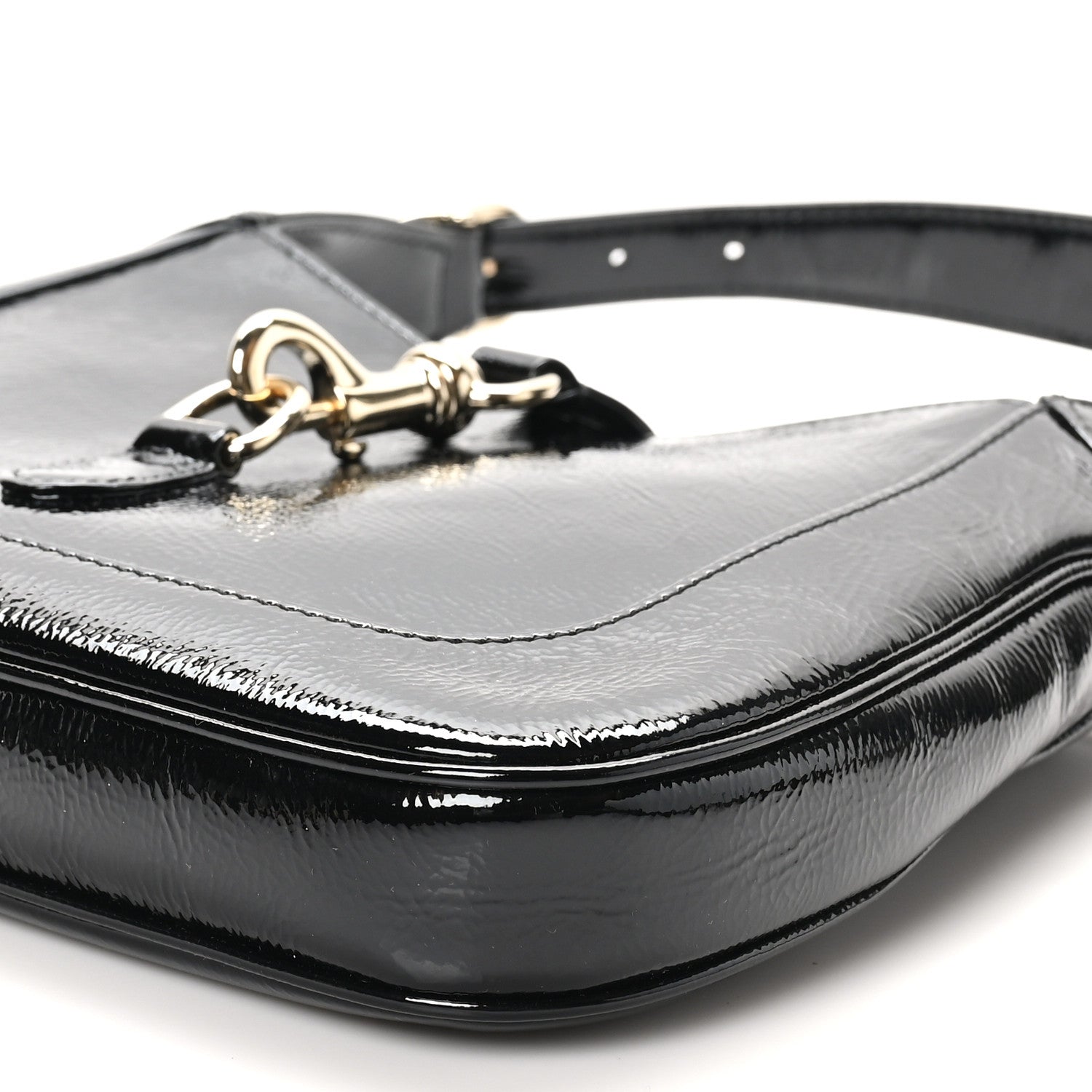 Gucci Patent Calfskin Small Jackie Shoulder Bag Black 10 of 10