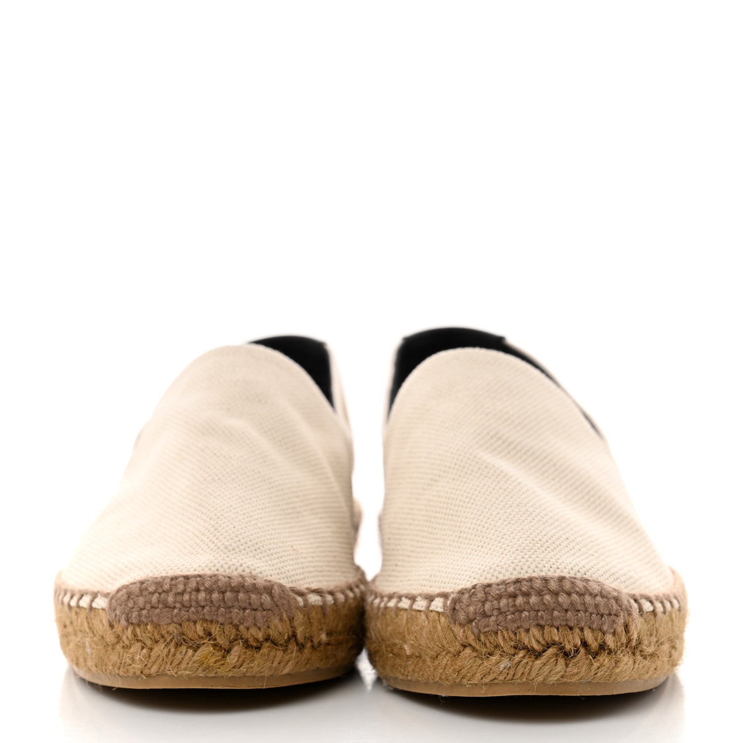 Saint Laurent Canvas Nappa Elba Light Logo Embroidered Espadrilles 36 Panna 2 of 10