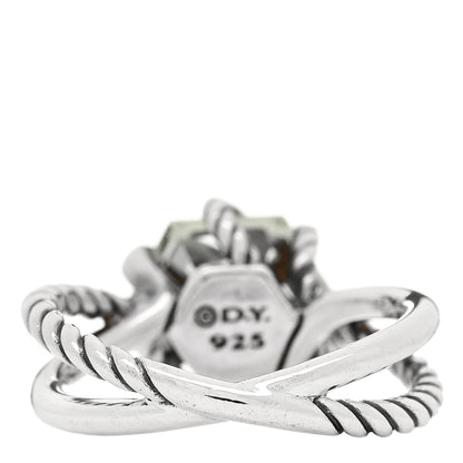 David Yurman Sterling Silver Diamond Prasiolite 10mm Cable Wrap Ring 52 6 4 of 5
