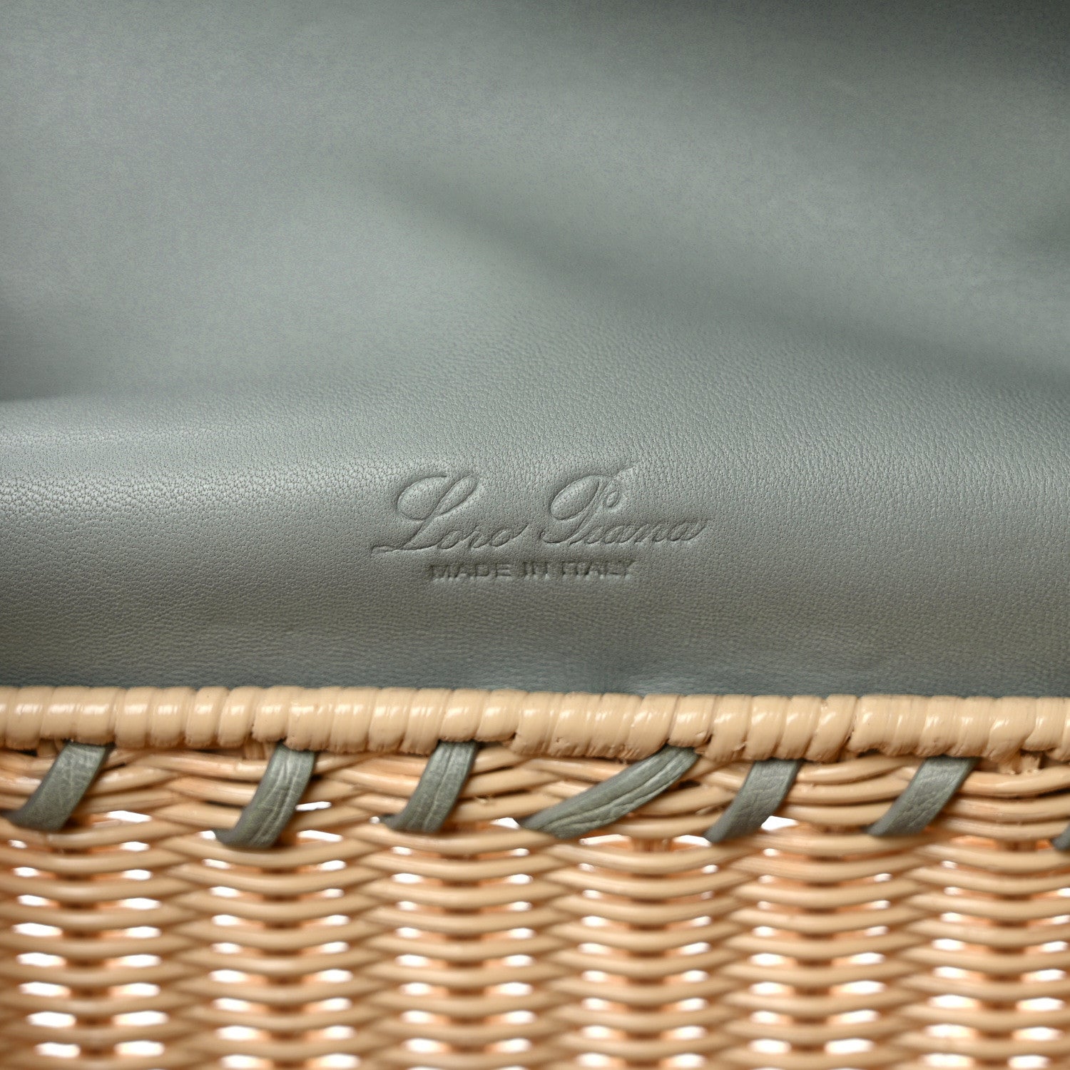 Loro Piana Wicker Ostrich East West L19 Extra Pocket Pouch Eucalyptus 5 of 7