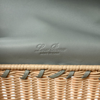 Loro Piana Wicker Ostrich East West L19 Extra Pocket Pouch Eucalyptus 5 of 7