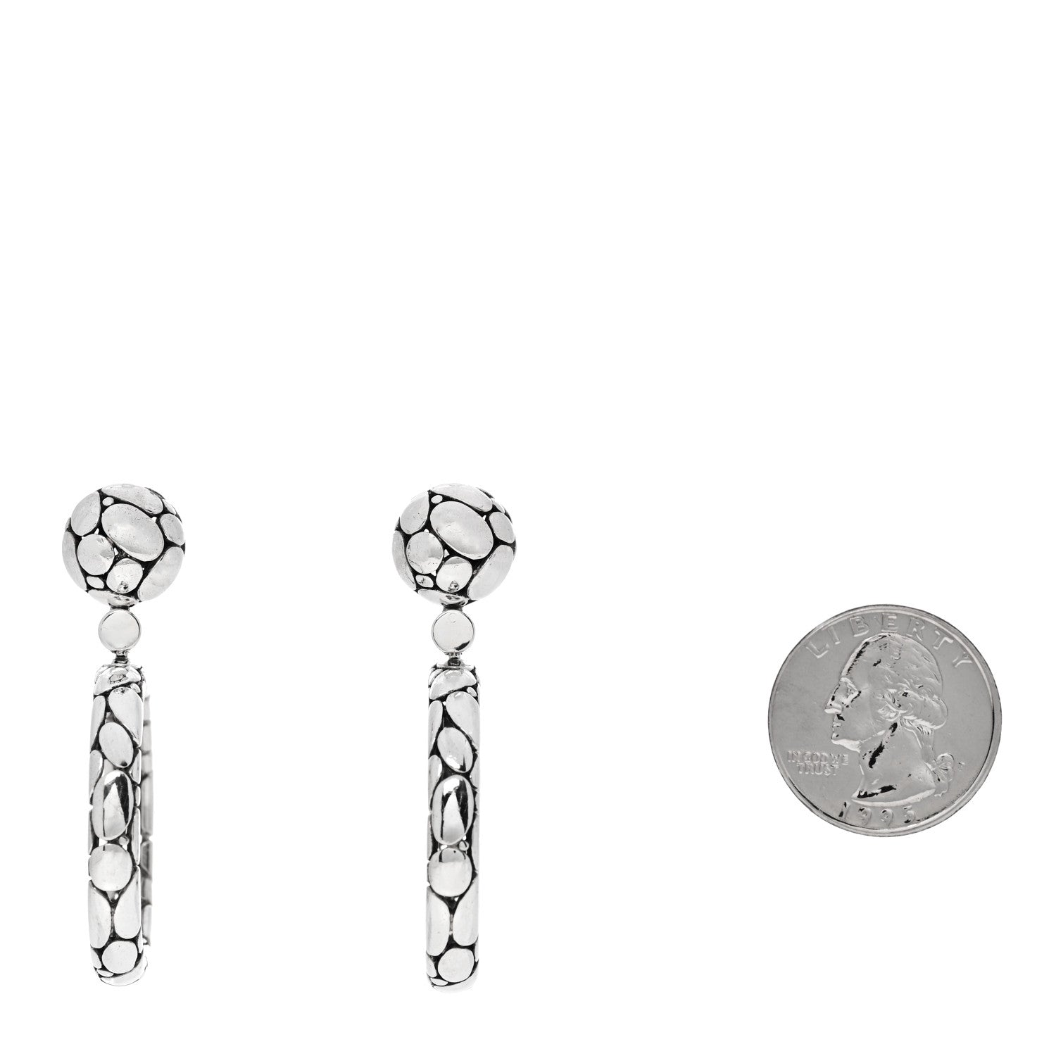 John Hardy Sterling Silver Kali Pebble Hoop Earrings 1835311