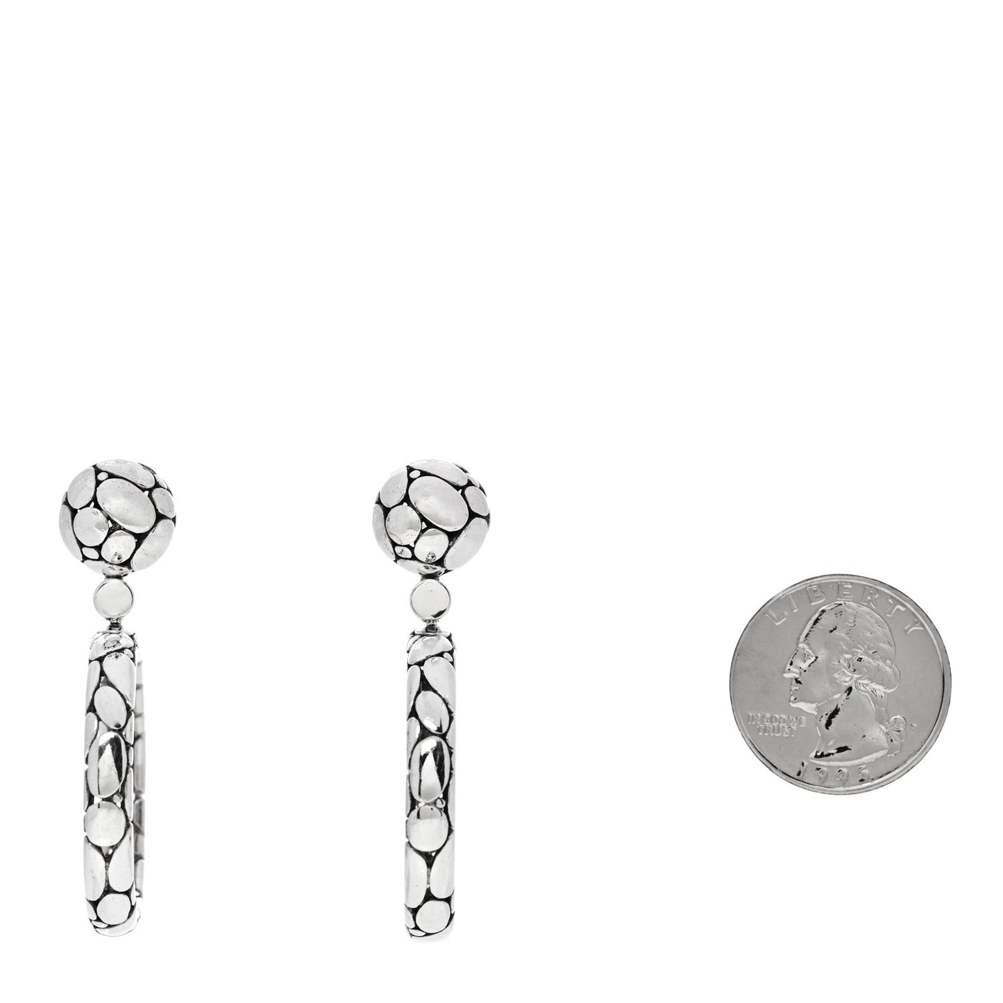 Sterling Silver Kali Pebble Hoop Earrings