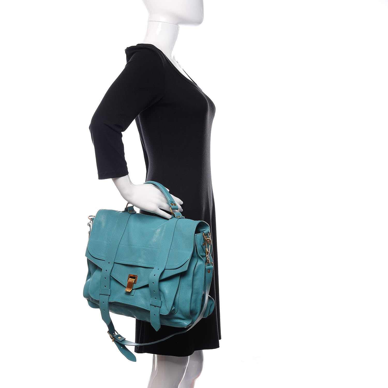 Proenza Schouler Lambskin Large PS1 Satchel Lagoon 3 of 16