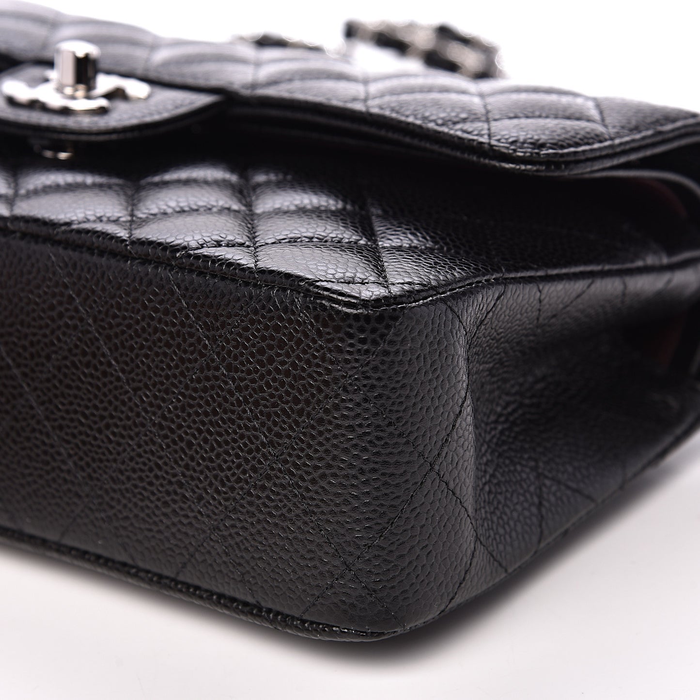 Caviar Quilted Small Double Flap Black