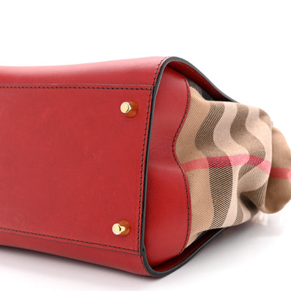 Burberry Calfskin House Check Small Dinton Tote Red 11 of 13