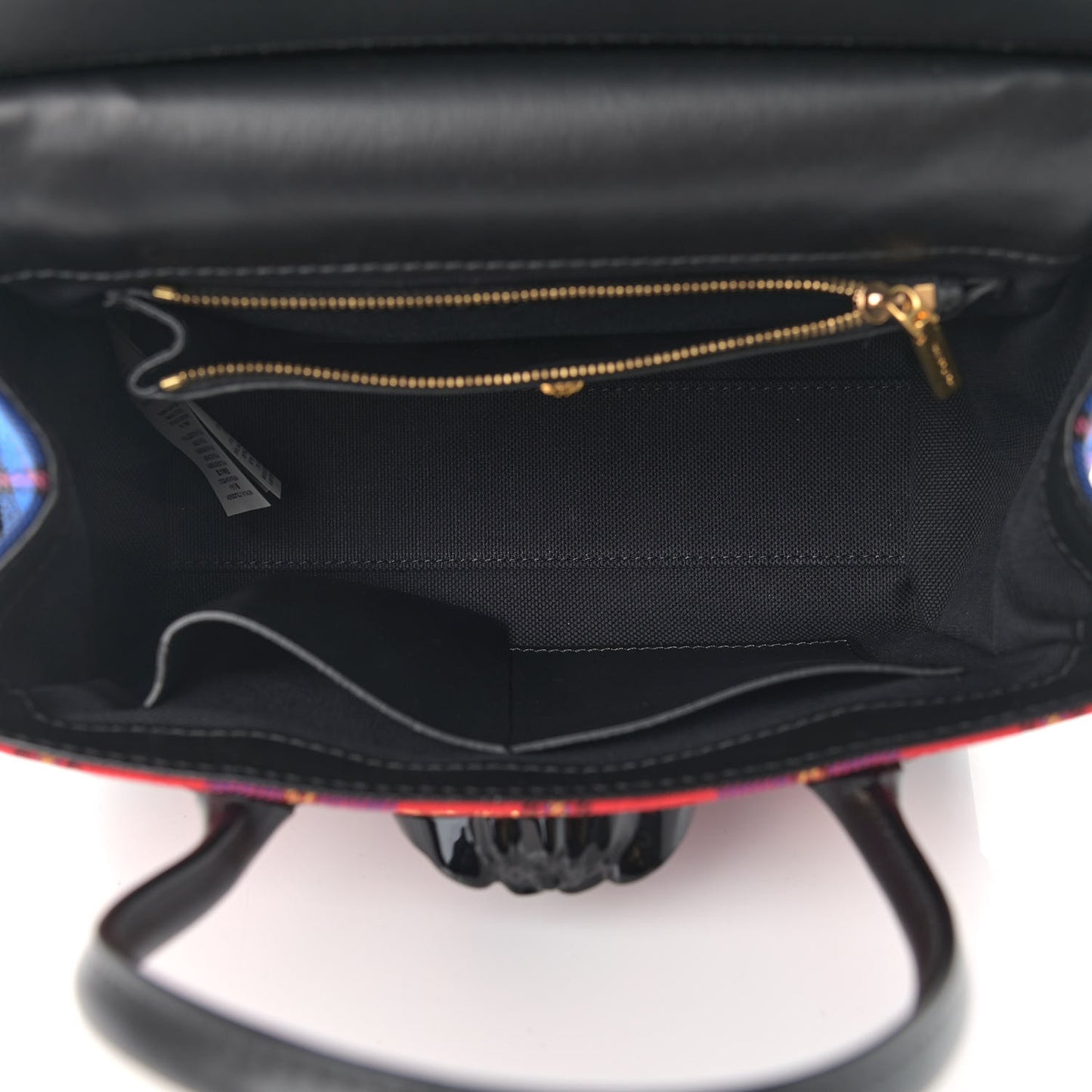 Vitello Tartan Medium Baroque Palazzo Empire Bag Black Rosso