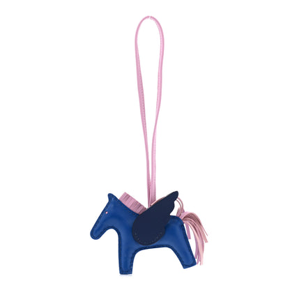 Hermes Milo Lambskin Grigri Rodeo Pegase Horse Bag Charm MM Bleu France Mauve Sylvestre Bleu Saphir 1 of 5