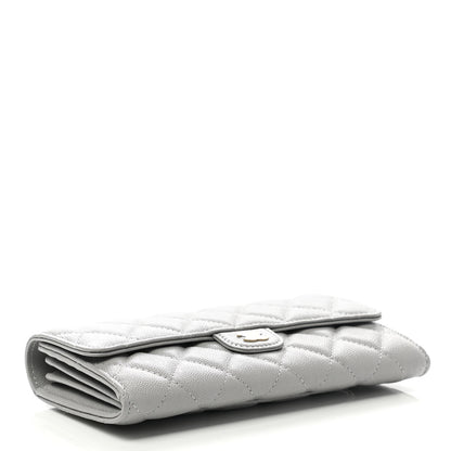 Chanel Caviar Quilted Large Flap Wallet Grey 4 of 8