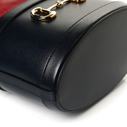 Gucci Azalea Sakai Be Green Calfskin Horsebit 1955 Drawstring Bucket Bag Blue New Cherry Red 12 of 12