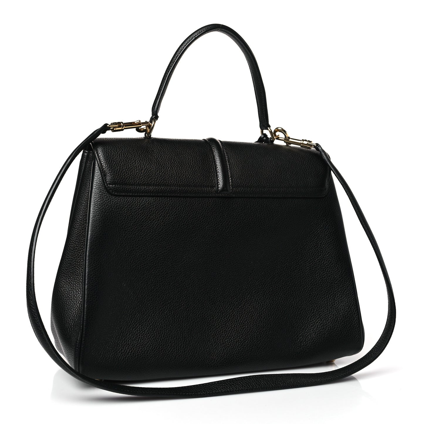 Grained Calfskin Classique 16 Top Handle Bag Black