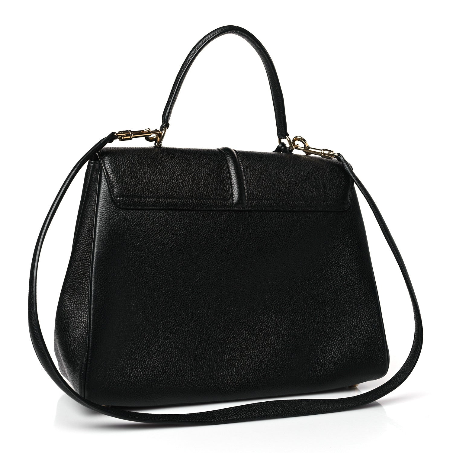 Celine Grained Calfskin Classique 16 Top Handle Bag Black 2 of 7