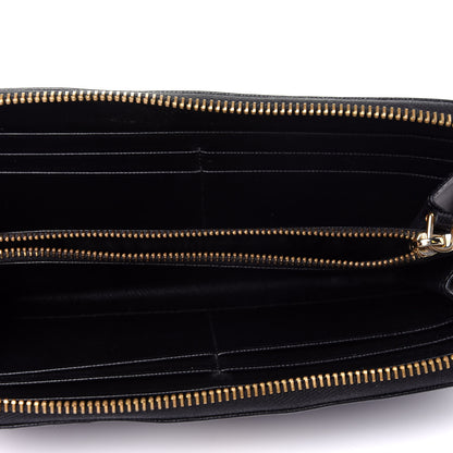 Prada Saffiano Metal Zip Around Wallet Black 5 of 10