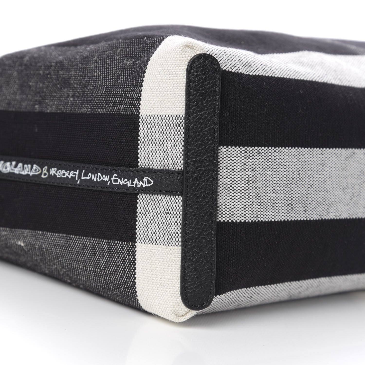 Burberry Coated Canvas Mega Check Medium Doodle Tote Black White 14 of 16