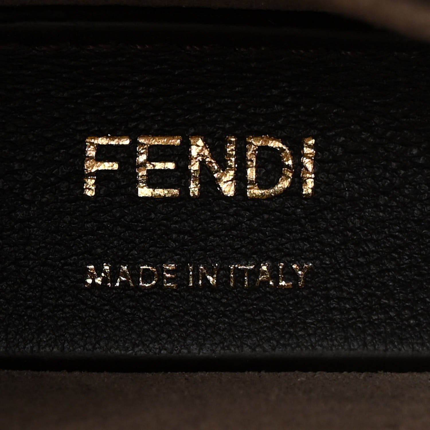 Fendi Vitello Grace Glazed Fabric FF 1974 Double F Shoulder Bag Black Mogano Panna 6 of 12