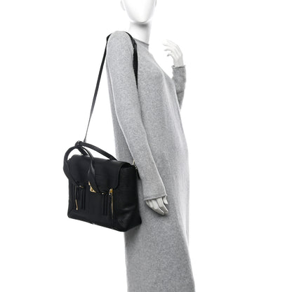 3.1 Phillip Lim Textured Calfskin Medium Pashli Satchel Black 2 of 11