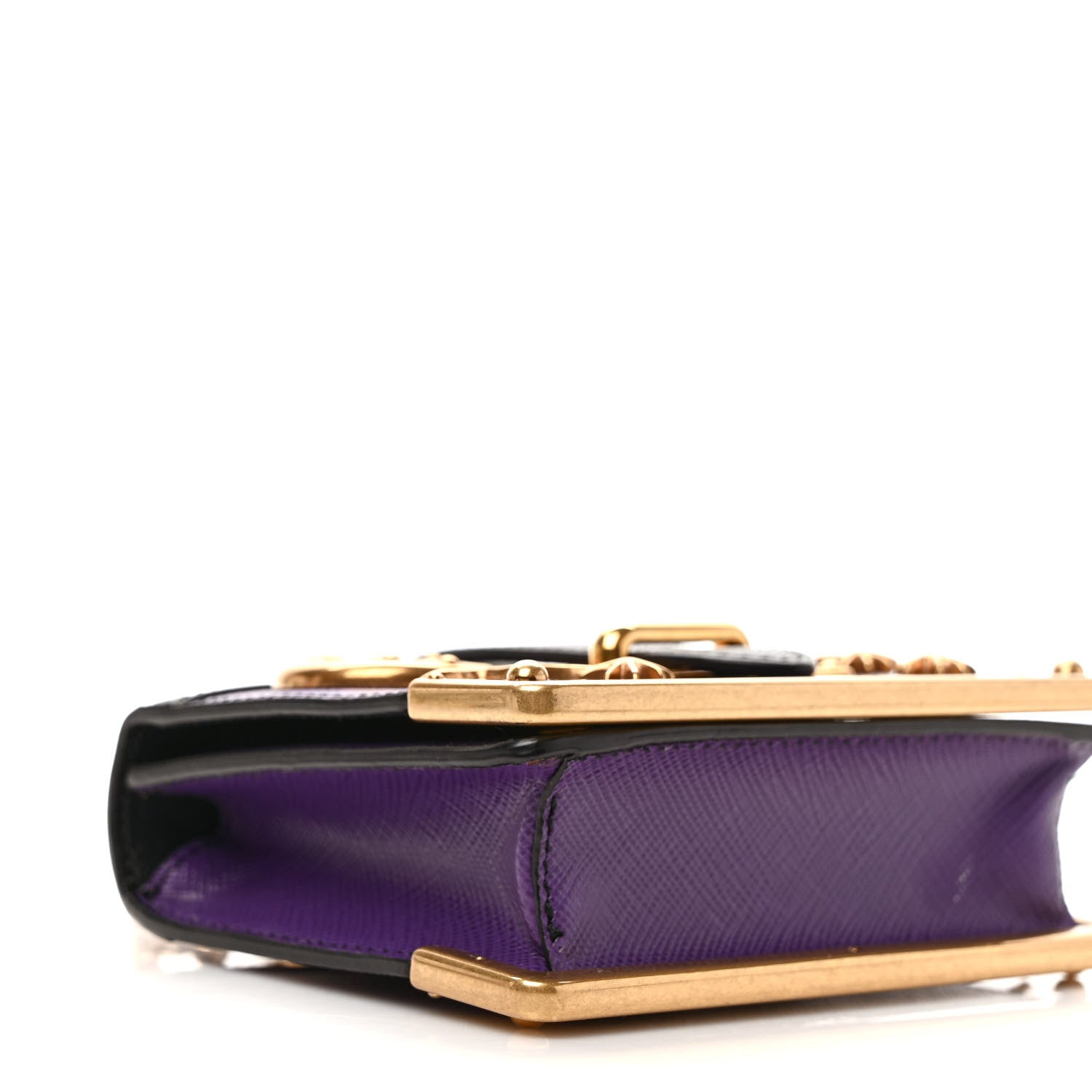 Prada Saffiano Astrology Mini Cahier Bag Viola Black 6 of 10