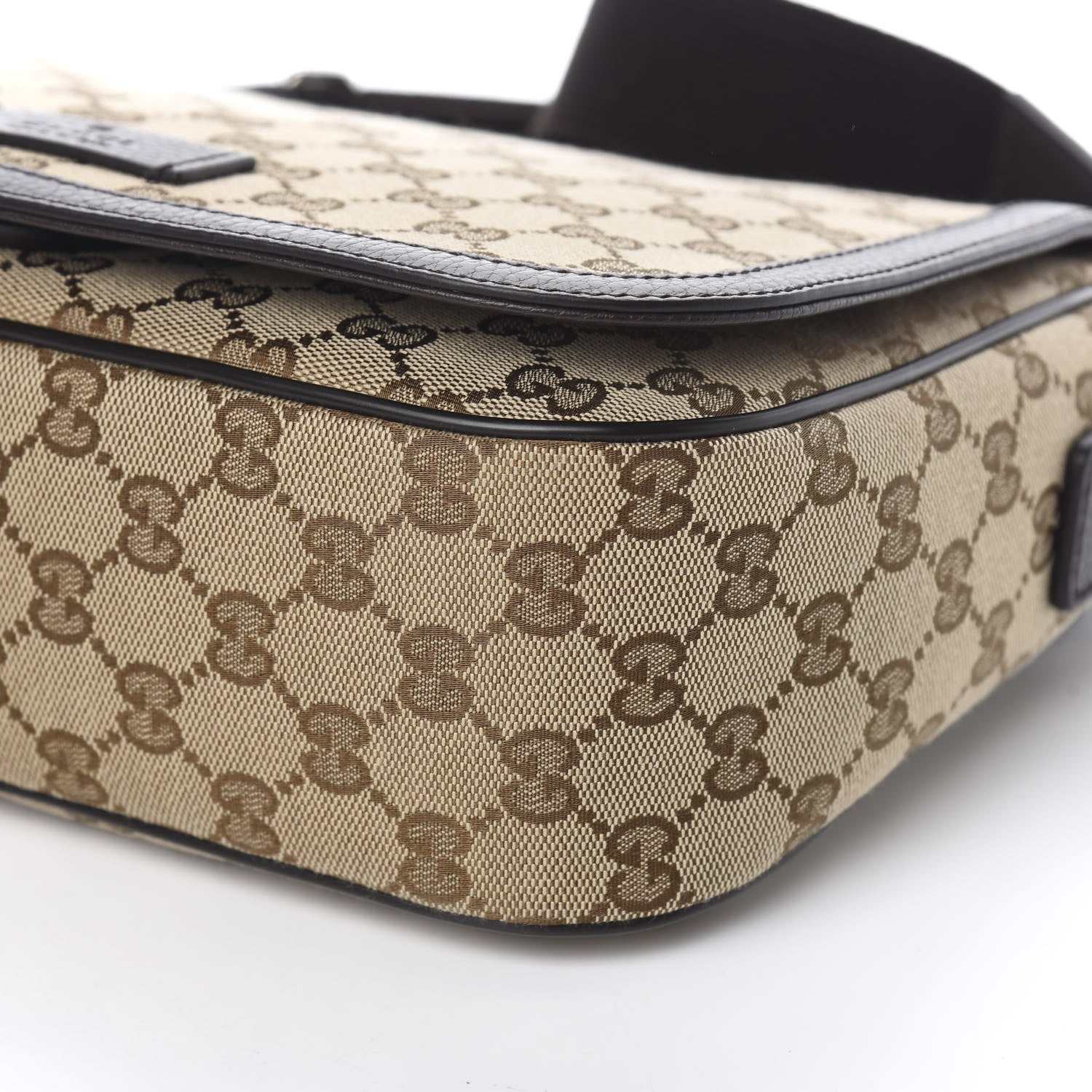 Gucci Monogram Flap Messenger Bag Beige Dark Brown 9 of 10