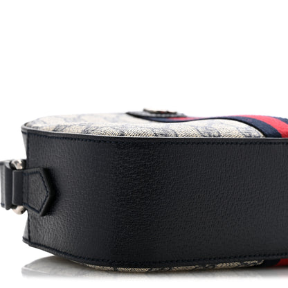 Gucci GG Supreme Monogram Textured Dollar Calfskin Web Small Ophidia Camera Bag Beige Blue 9 of 10