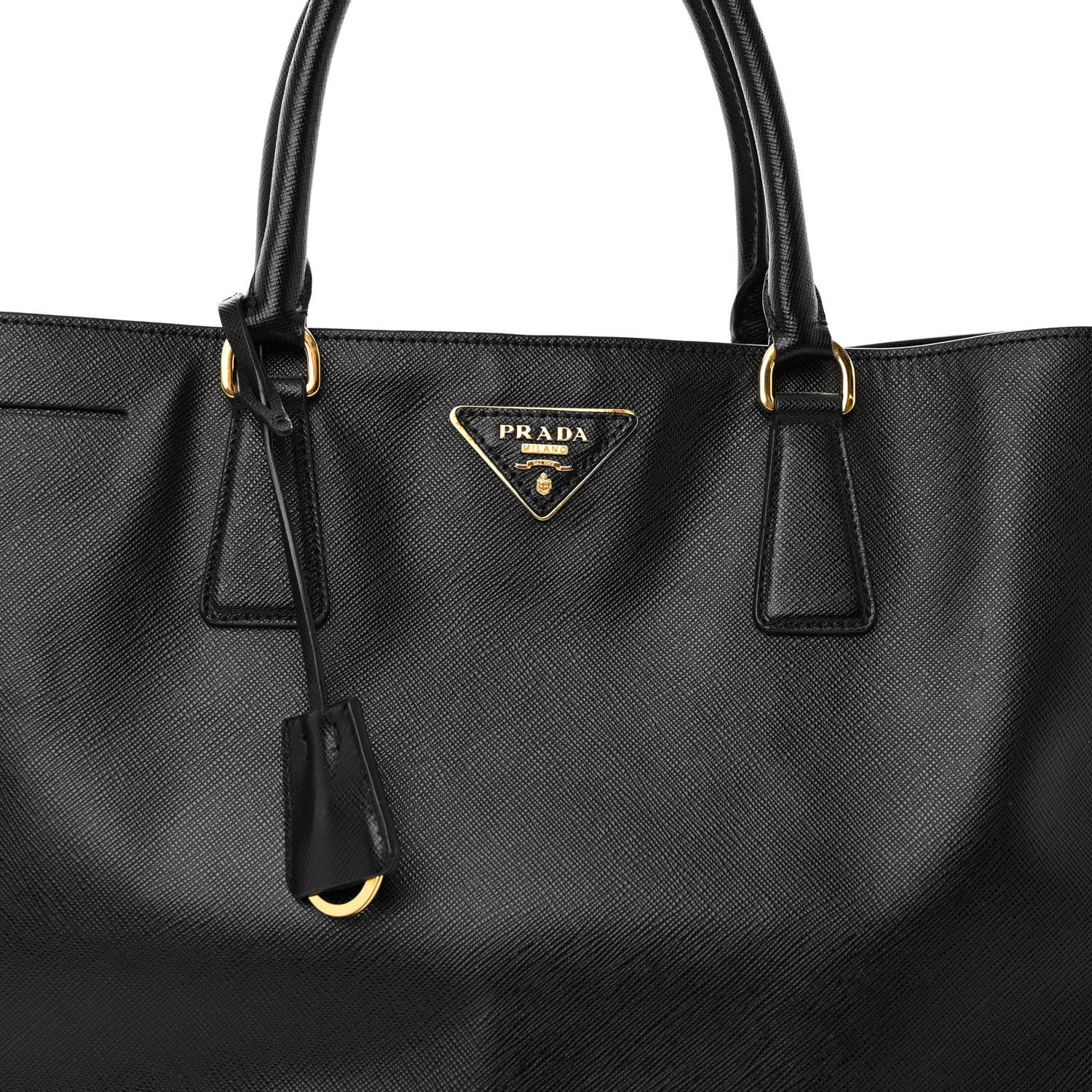 Prada Saffiano Lux Large Tote Black Talco 7 of 11