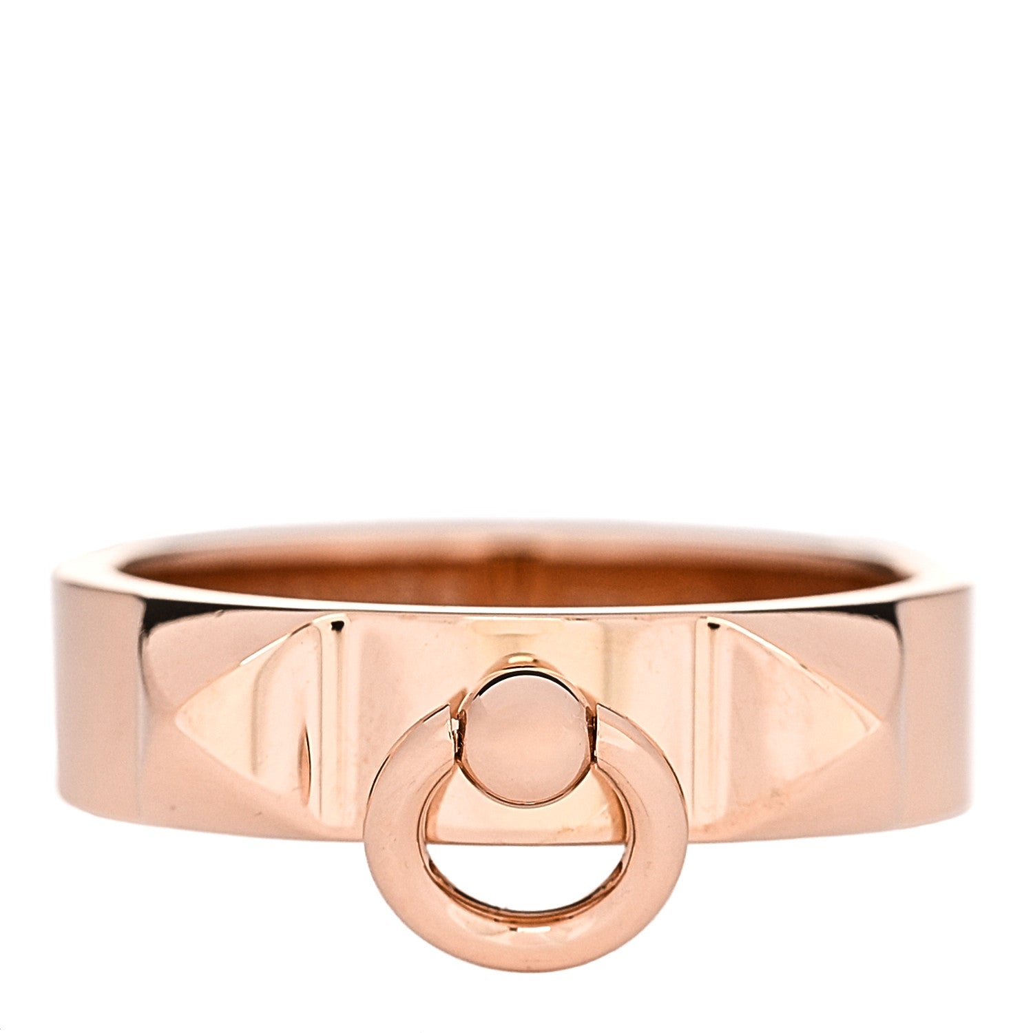 Hermes 18K Rose Gold PM Collier De Chien Ring 54 7 1 of 5