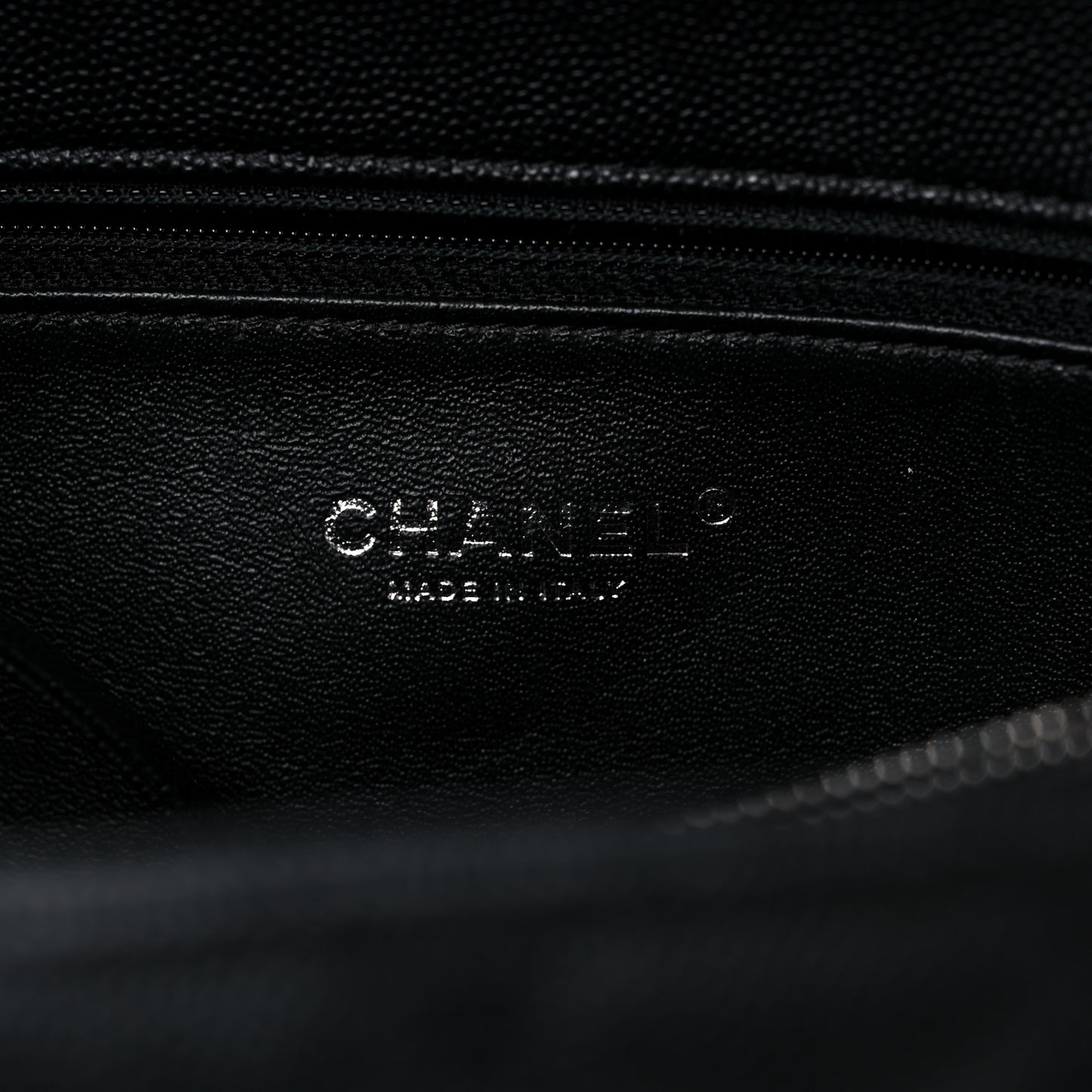 Caviar Lizard Quilted Large Coco Handle Flap Black
