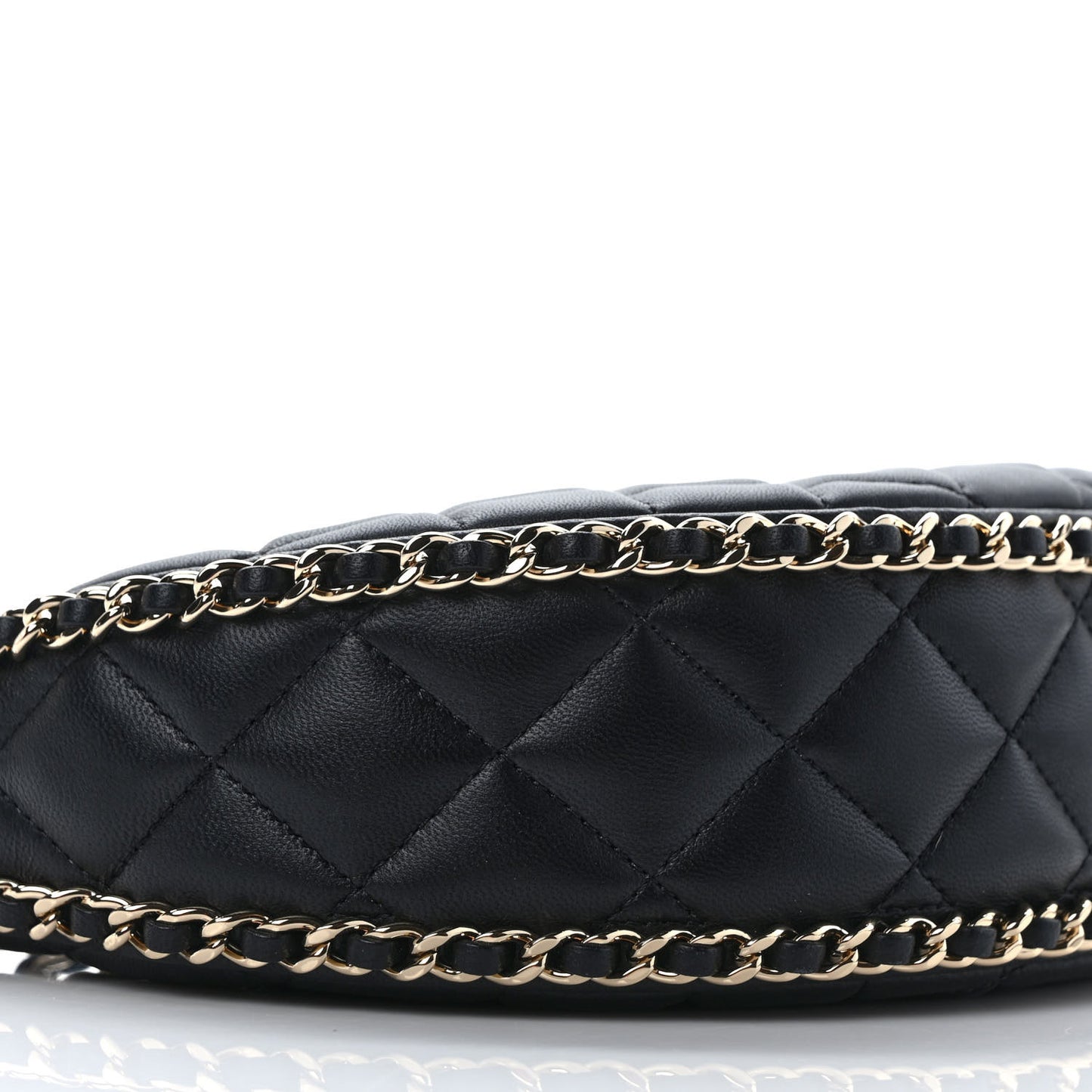 Lambskin Quilted Small Hobo Bag Black