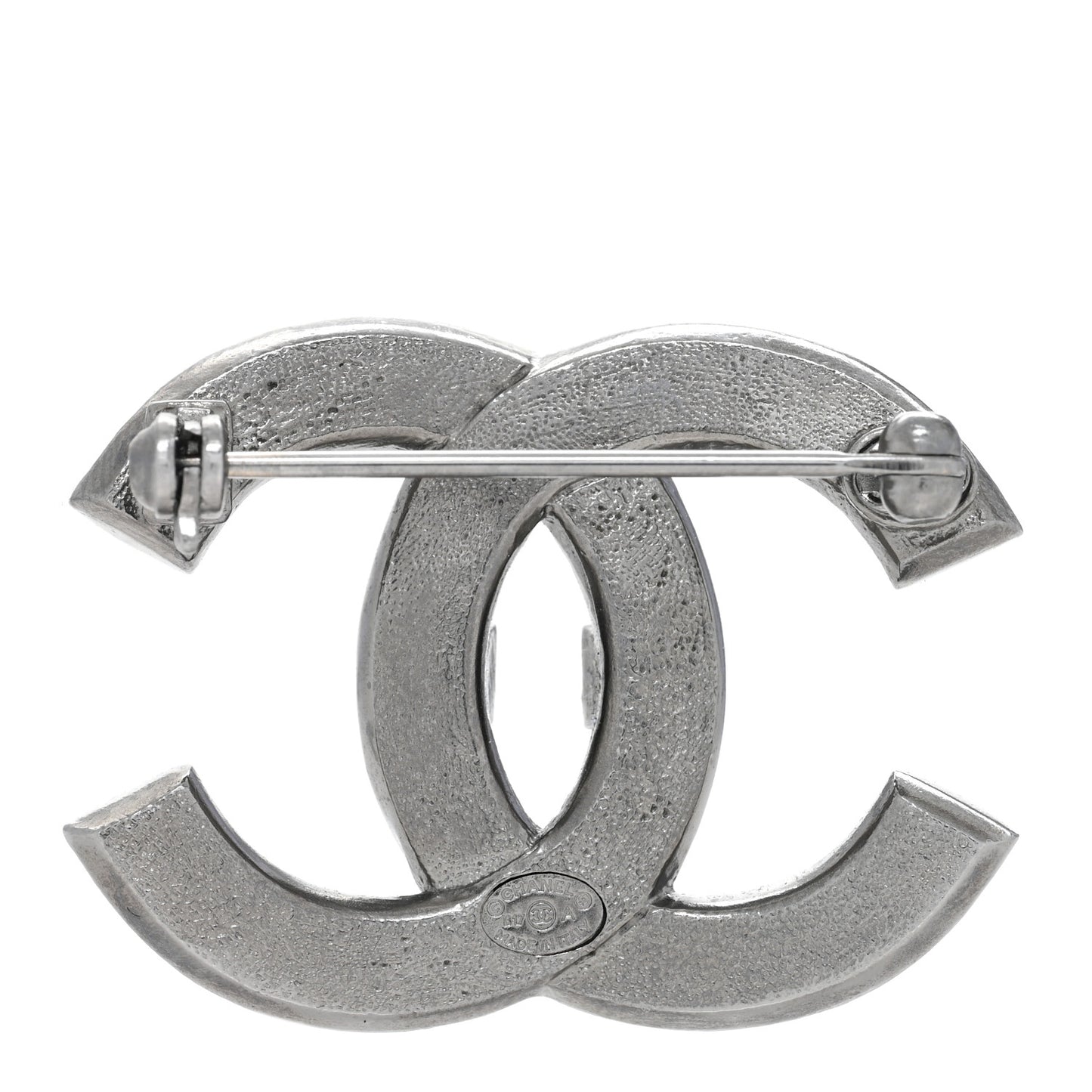 Ruthenium Crystal CC Brooch Dark Grey