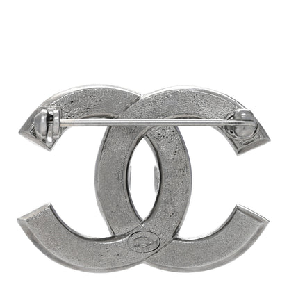 Chanel Ruthenium Crystal CC Brooch Dark Grey 3 of 4