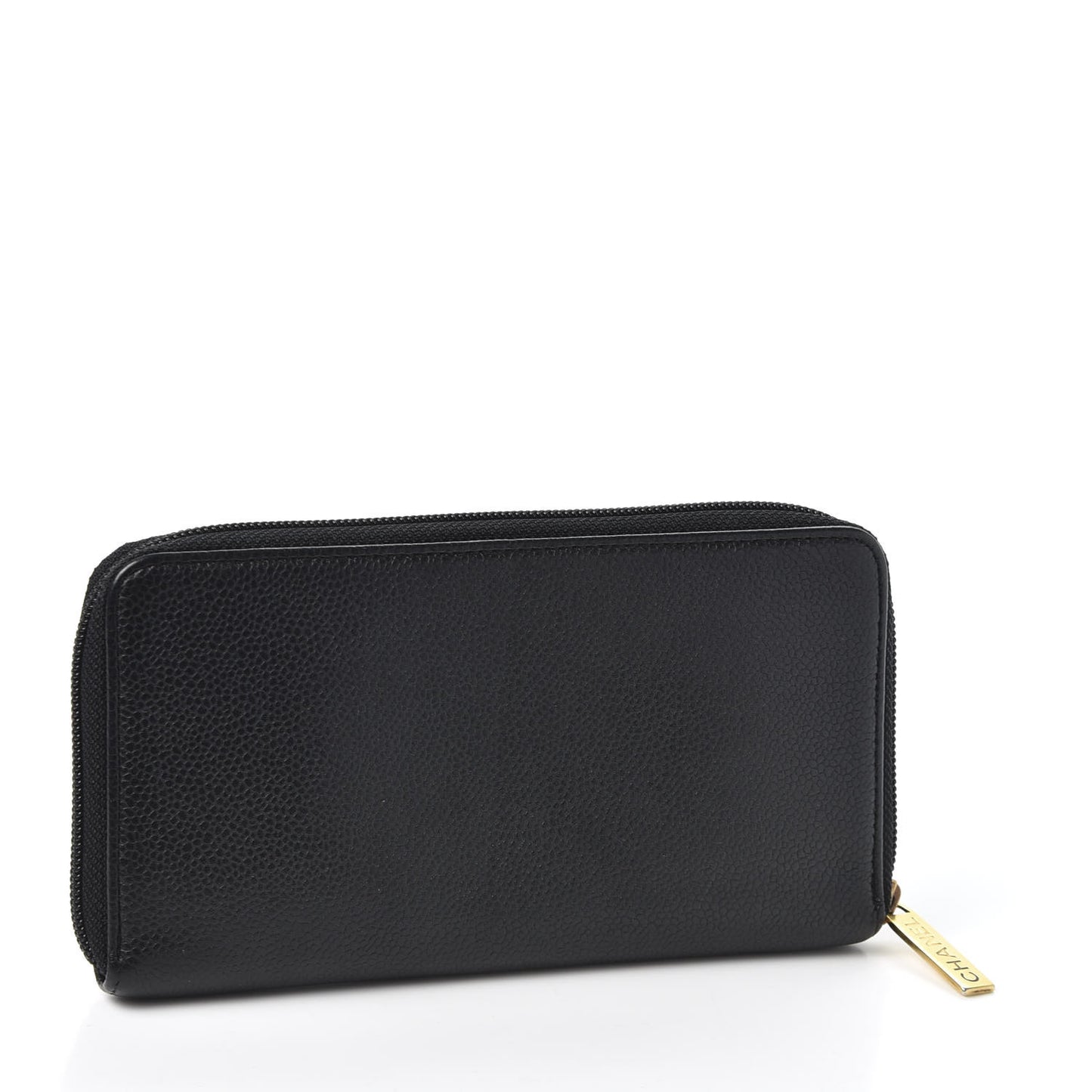 Caviar Large Timeless CC Zip Around Wallet Black